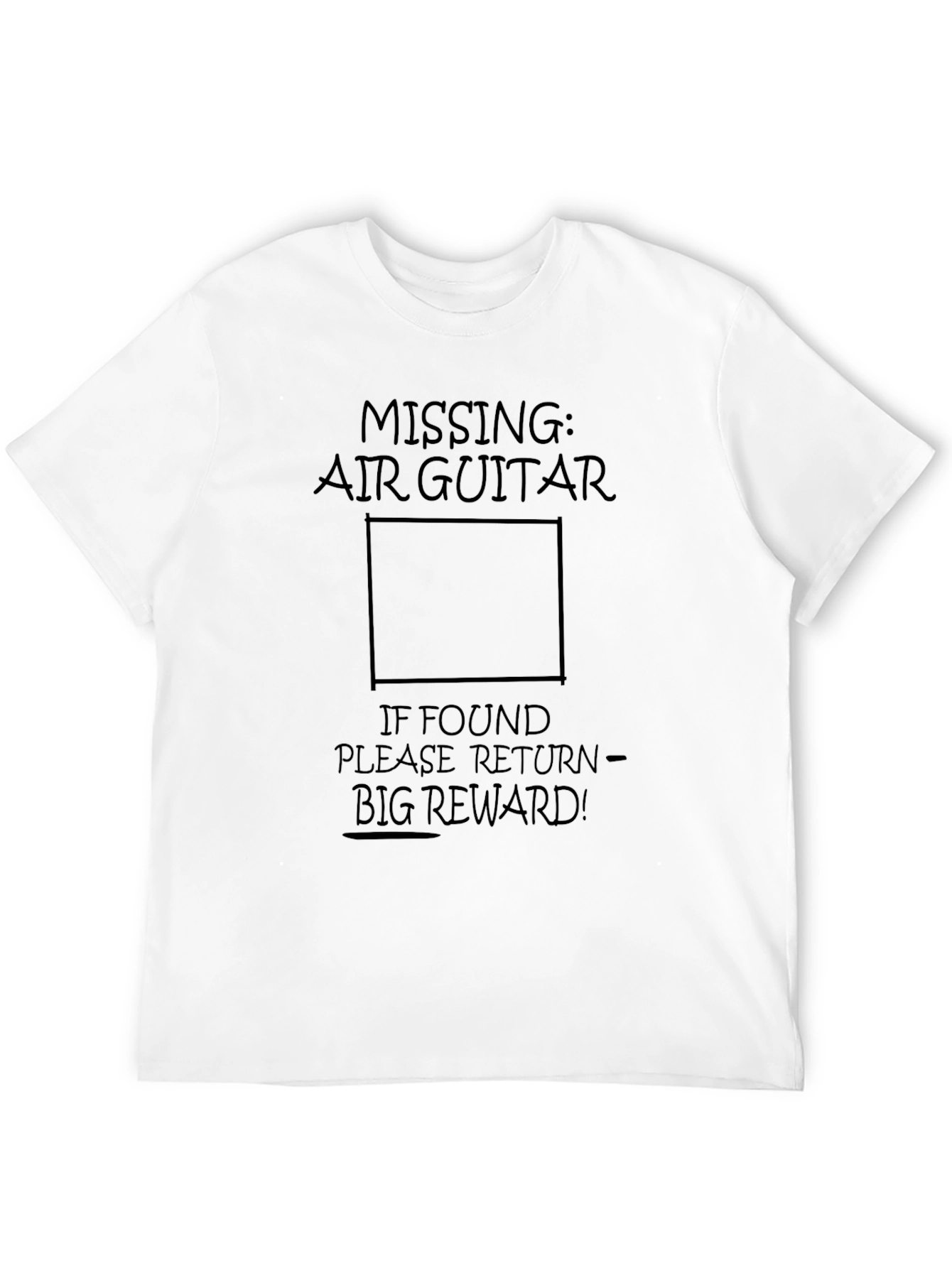 Missing Air Guitar Funny Graphic Tee