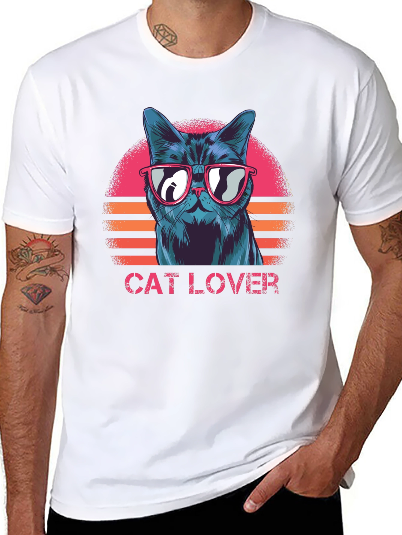Cool Cat Lover Graphic T-Shirt