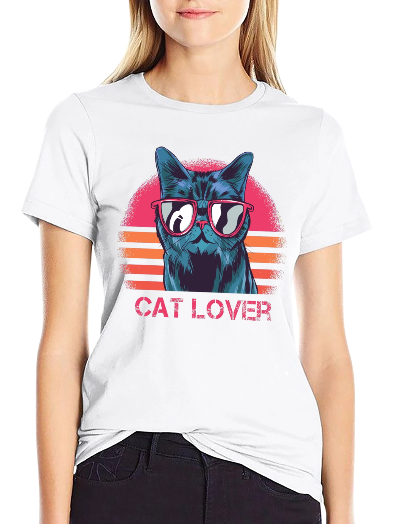 Cool Cat Lover Graphic T-Shirt