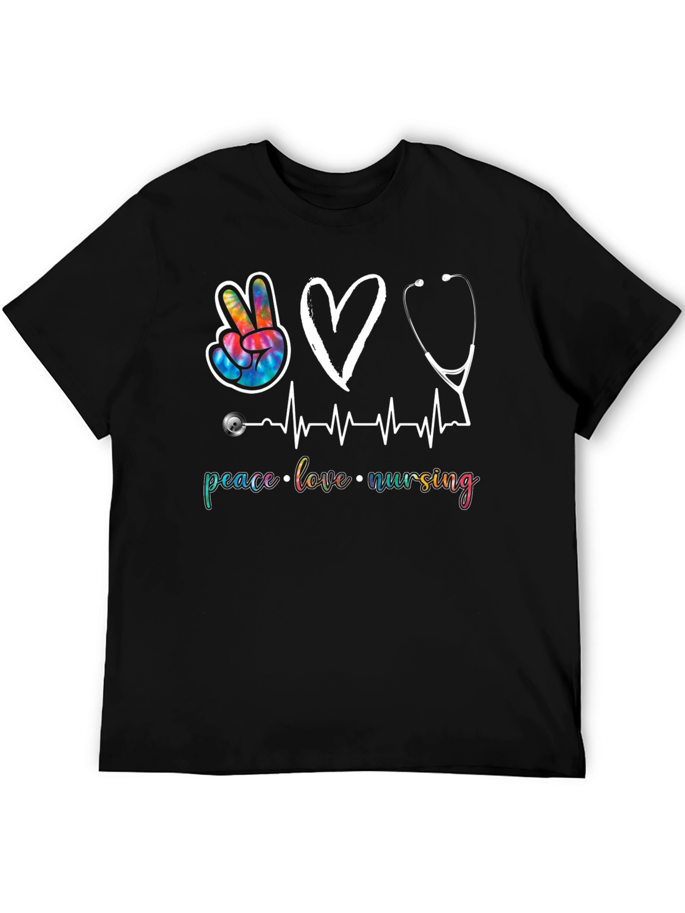 Peace Love Nursing Graphic T-Shirt