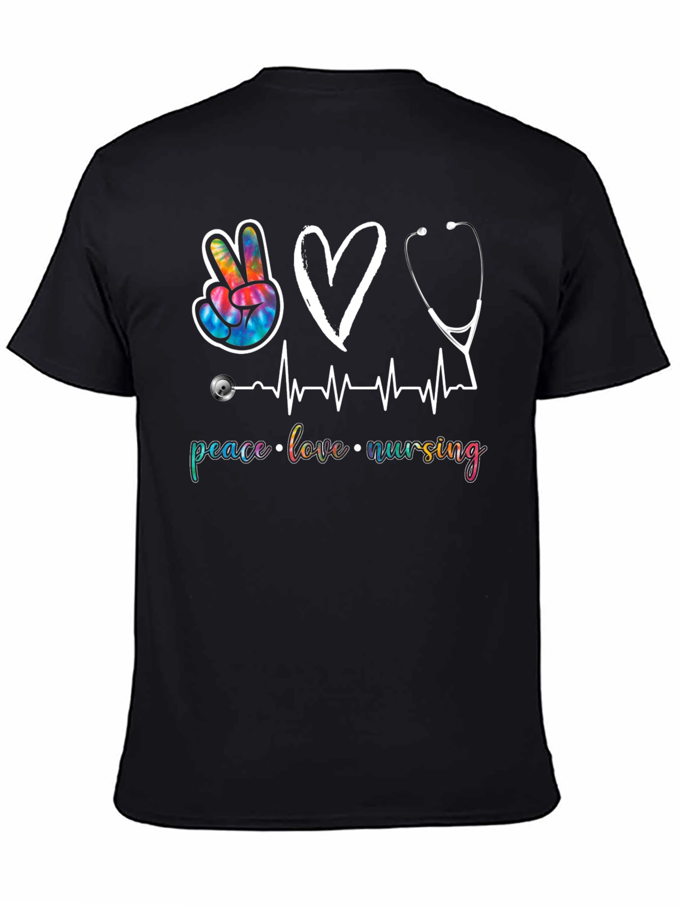 Peace Love Nursing Graphic T-Shirt