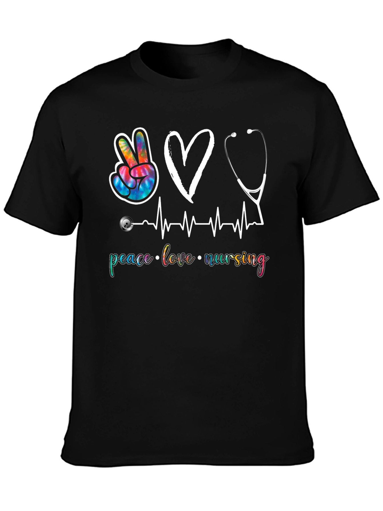 Peace Love Nursing Graphic T-Shirt