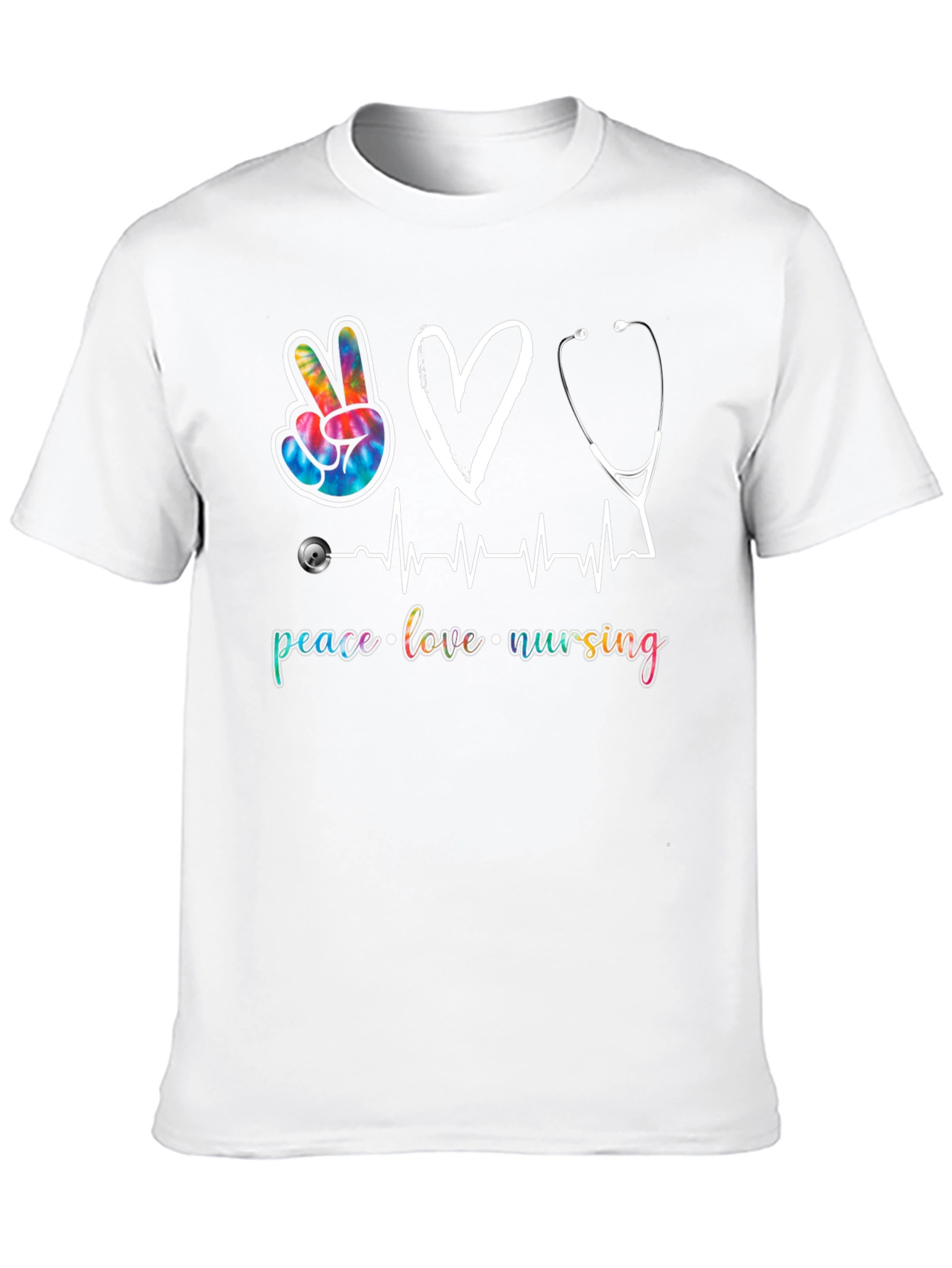 Peace Love Nursing Graphic T-Shirt