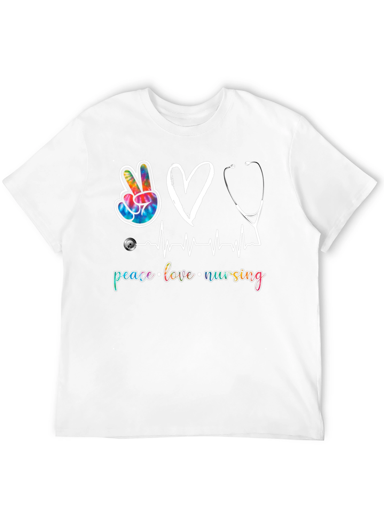 Peace Love Nursing Graphic T-Shirt