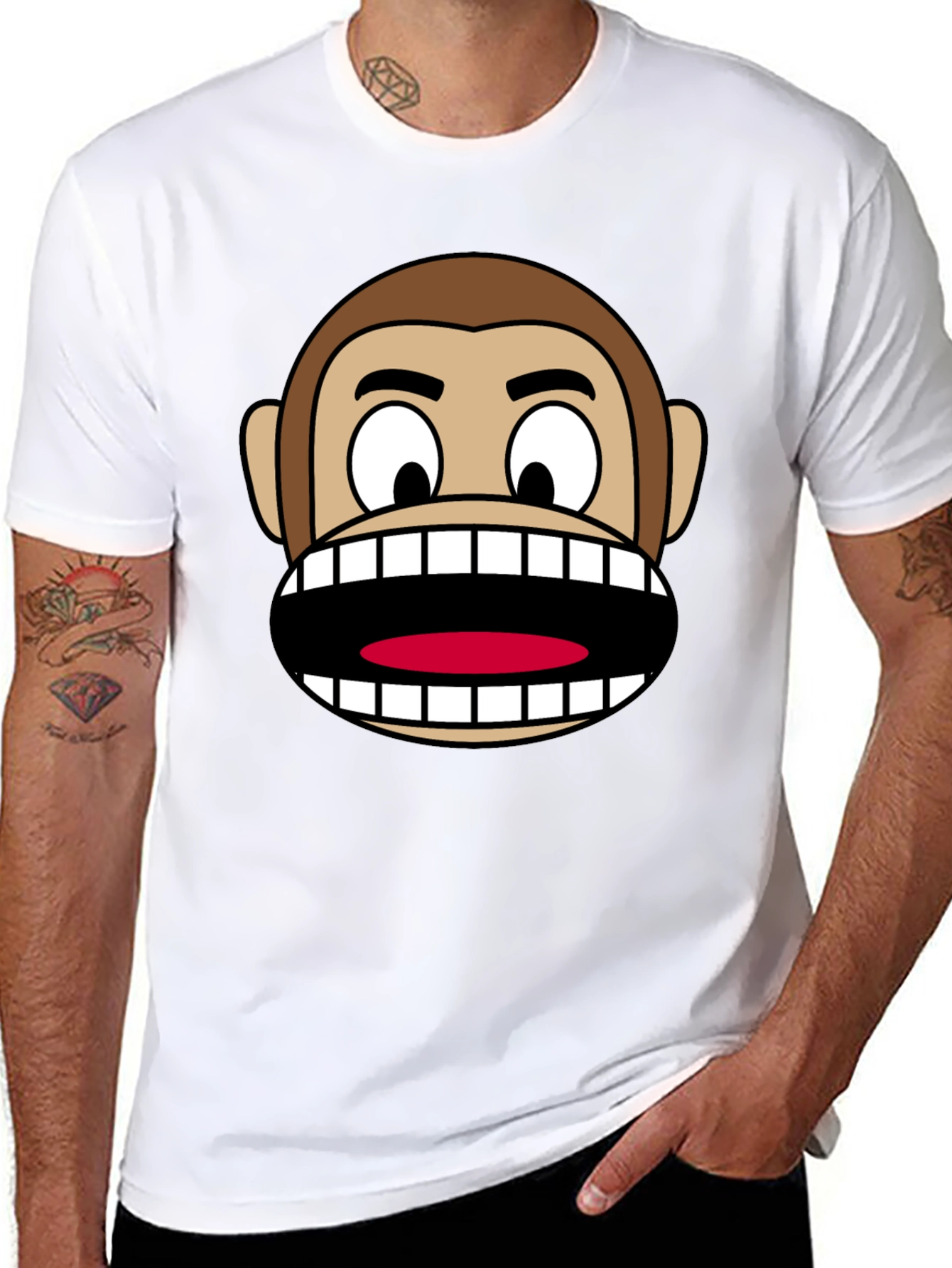 Funny Monkey Face Graphic T-Shirt