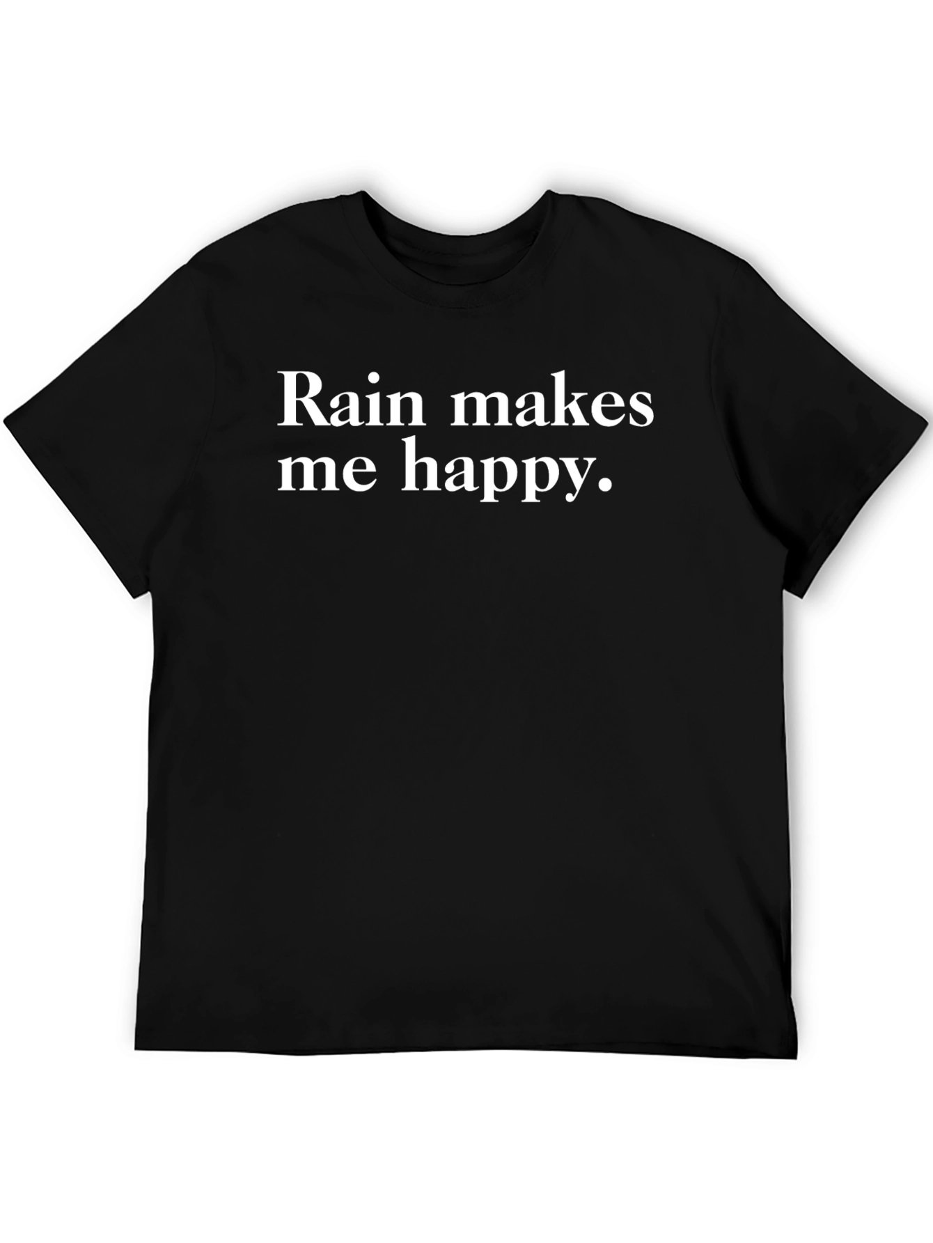 Rain Makes Me Happy Graphic Tee - Black