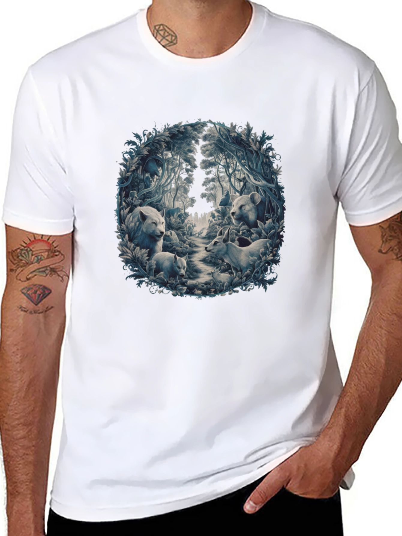 Natures Embrace T-Shirt: Wildlife Forest Design