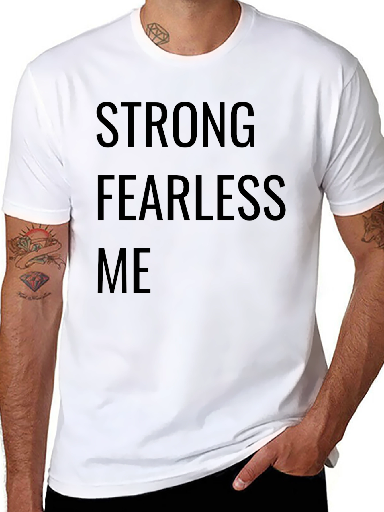 Strong Fearless Me Graphic Tee - Black