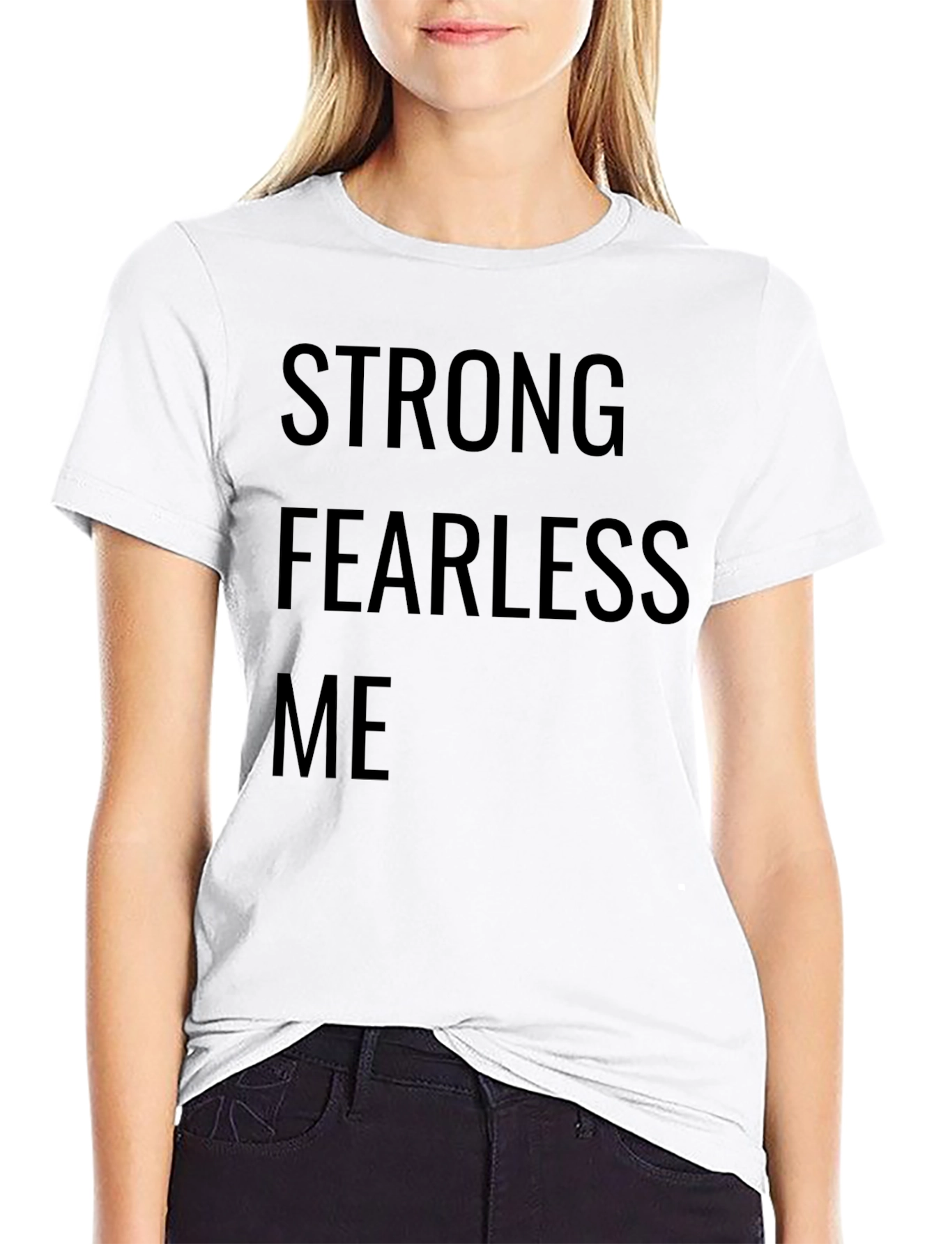 Strong Fearless Me Graphic Tee - Black