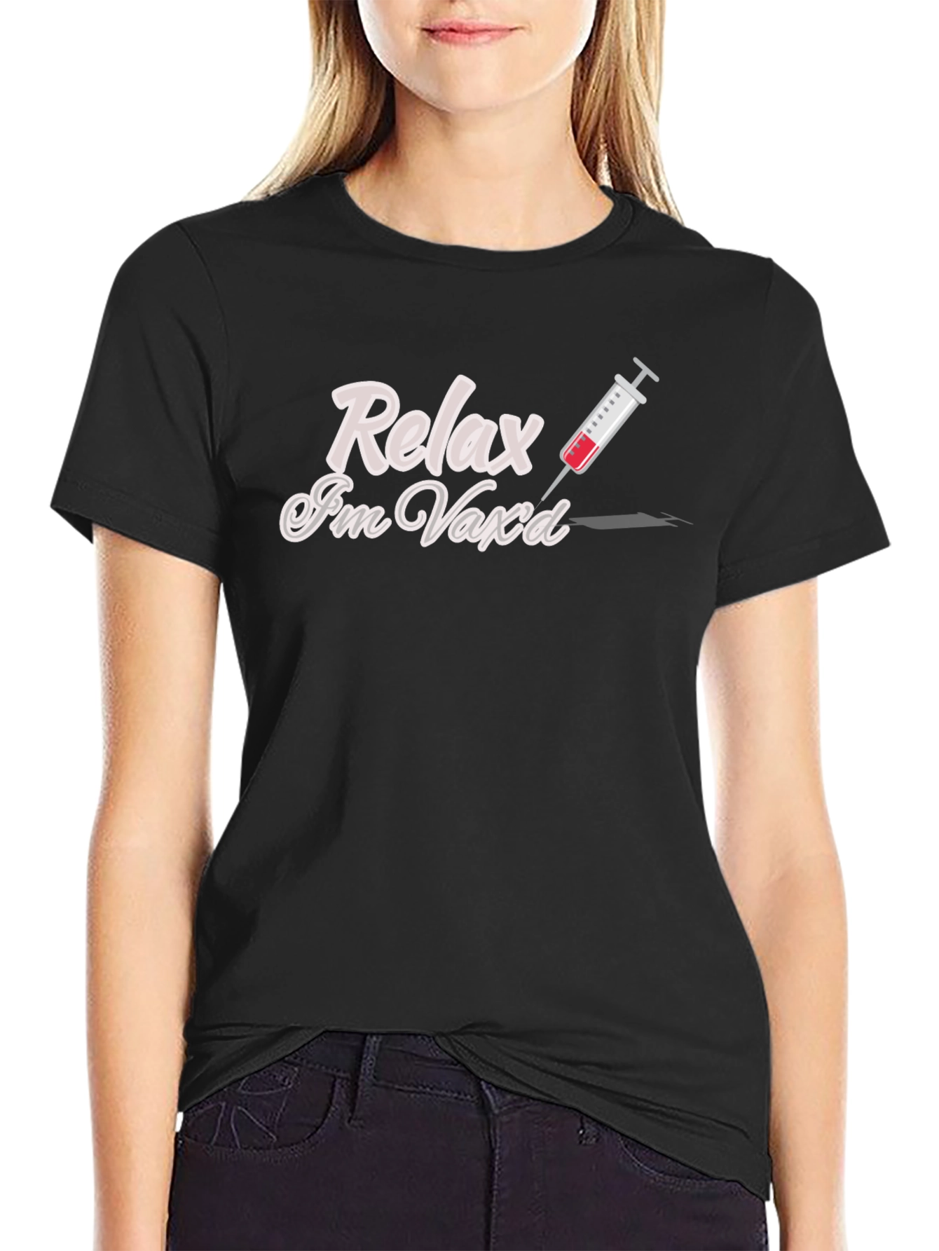 Relax Im Vaxd T-Shirt - Black Cotton Tee
