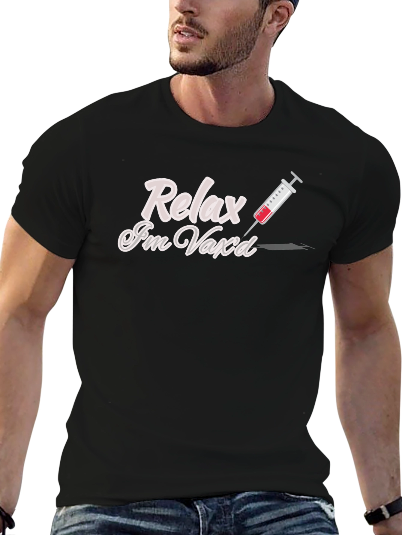 Relax Im Vaxd T-Shirt - Black Cotton Tee