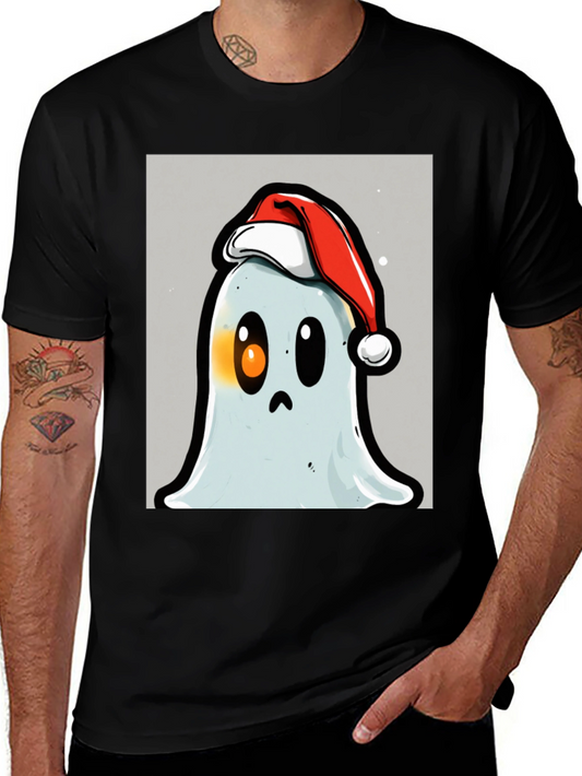 Festive Ghost T-Shirt - Holiday Spirit