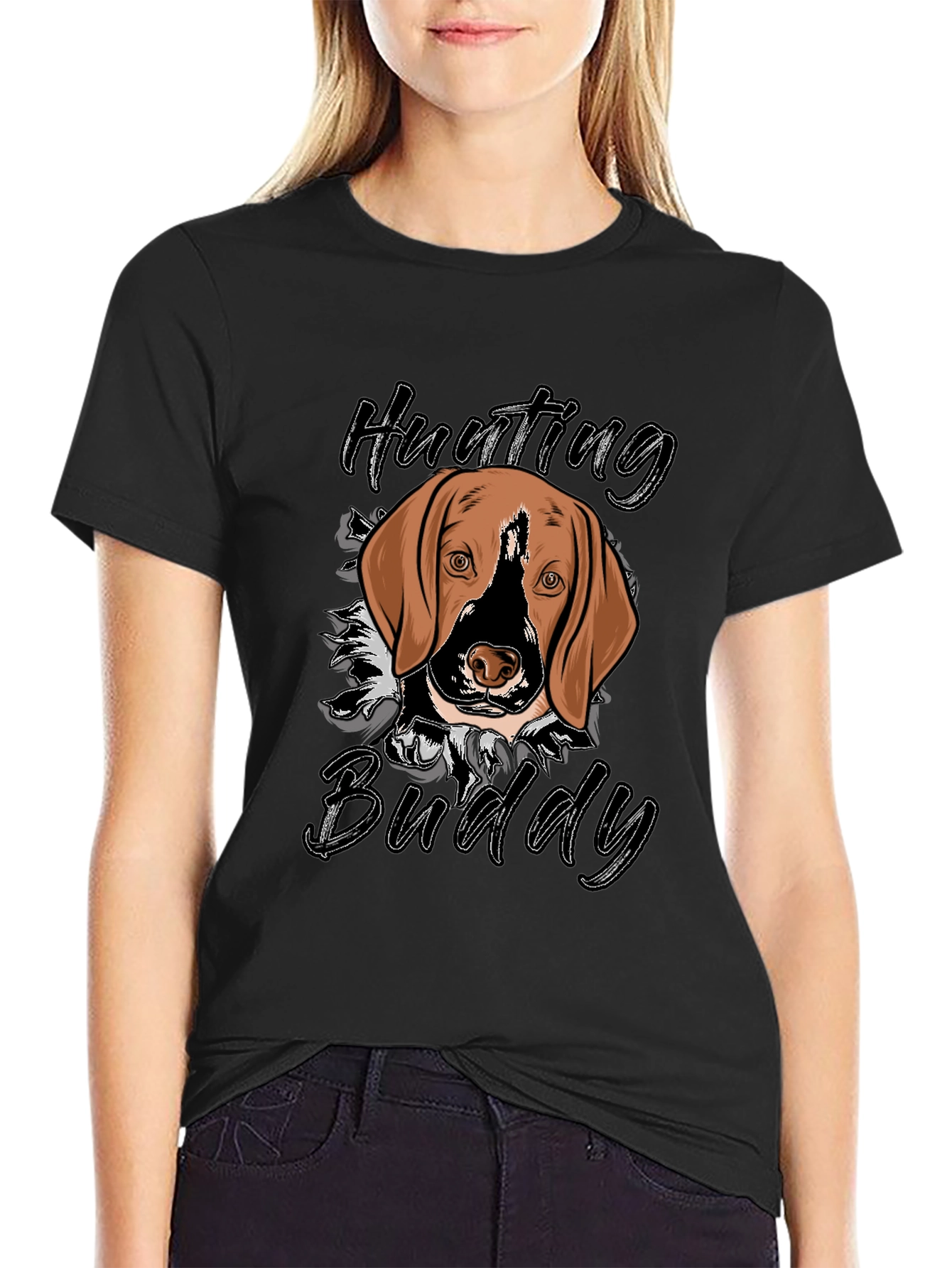 Hunting Buddy Dog Graphic T-Shirt