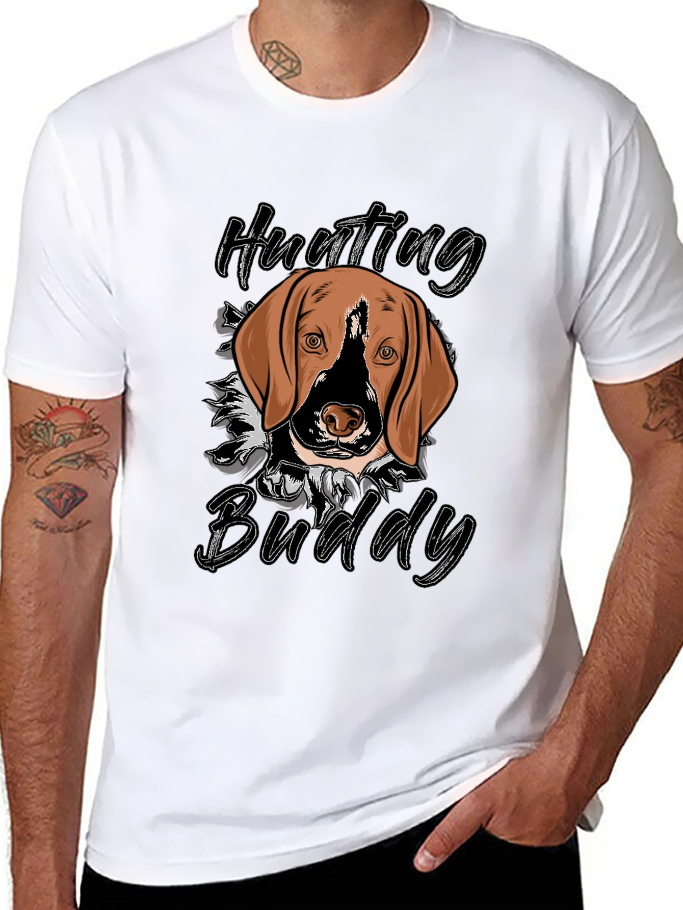 Hunting Buddy Dog Graphic T-Shirt