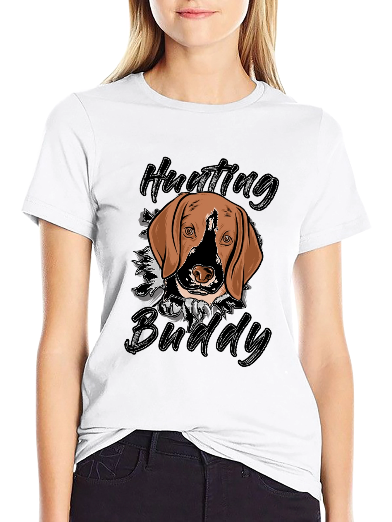 Hunting Buddy Dog Graphic T-Shirt