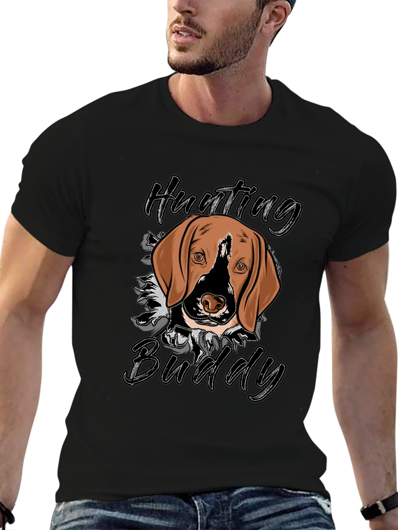 Hunting Buddy Dog Graphic T-Shirt