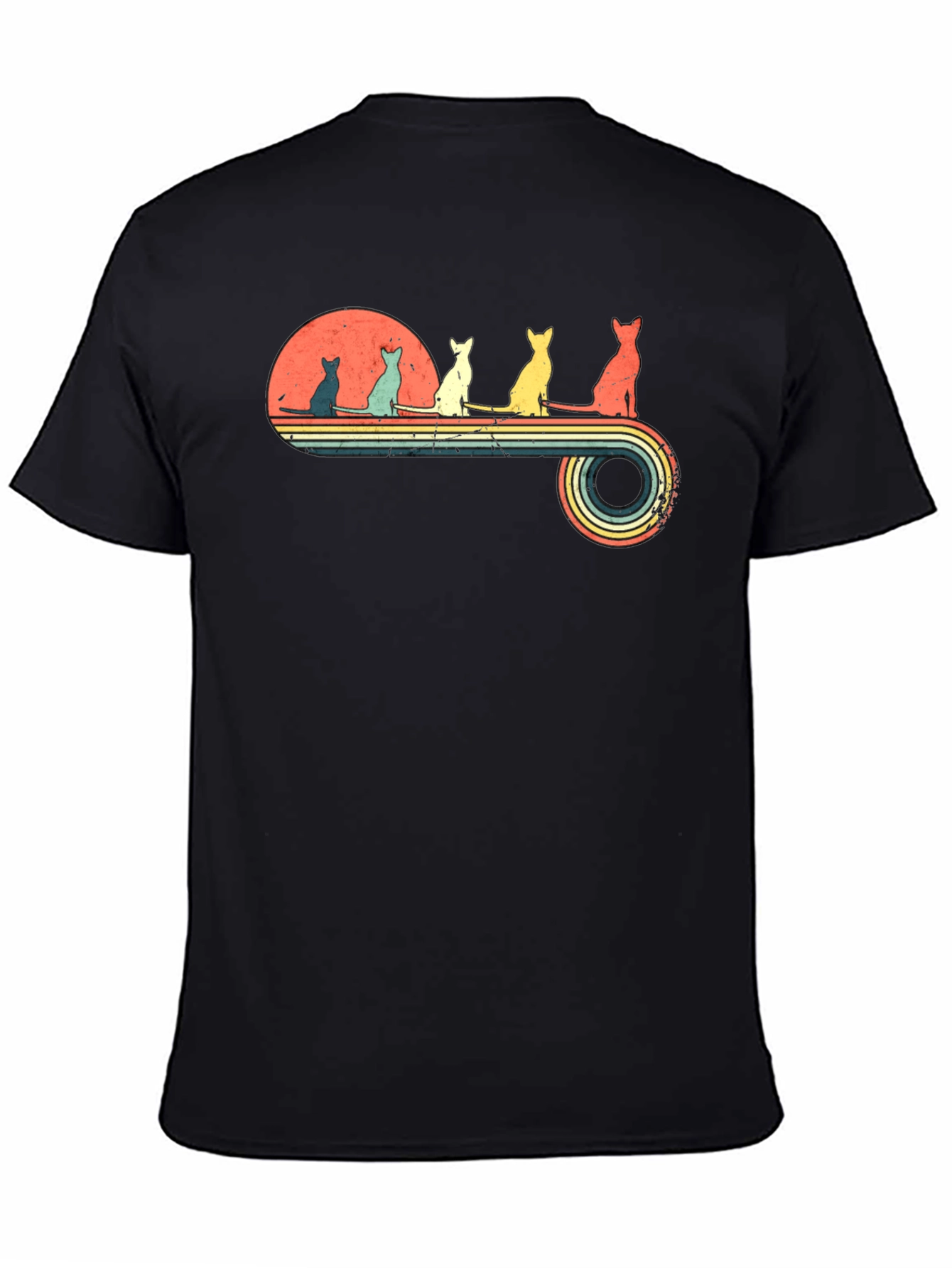 Retro Cats Sunset Graphic Tee