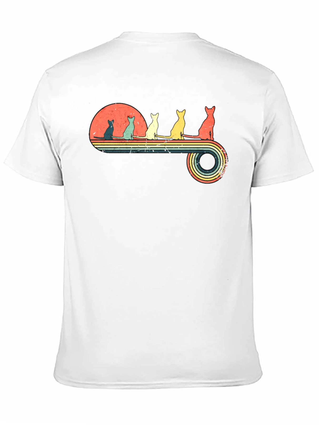 Retro Cats Sunset Graphic Tee