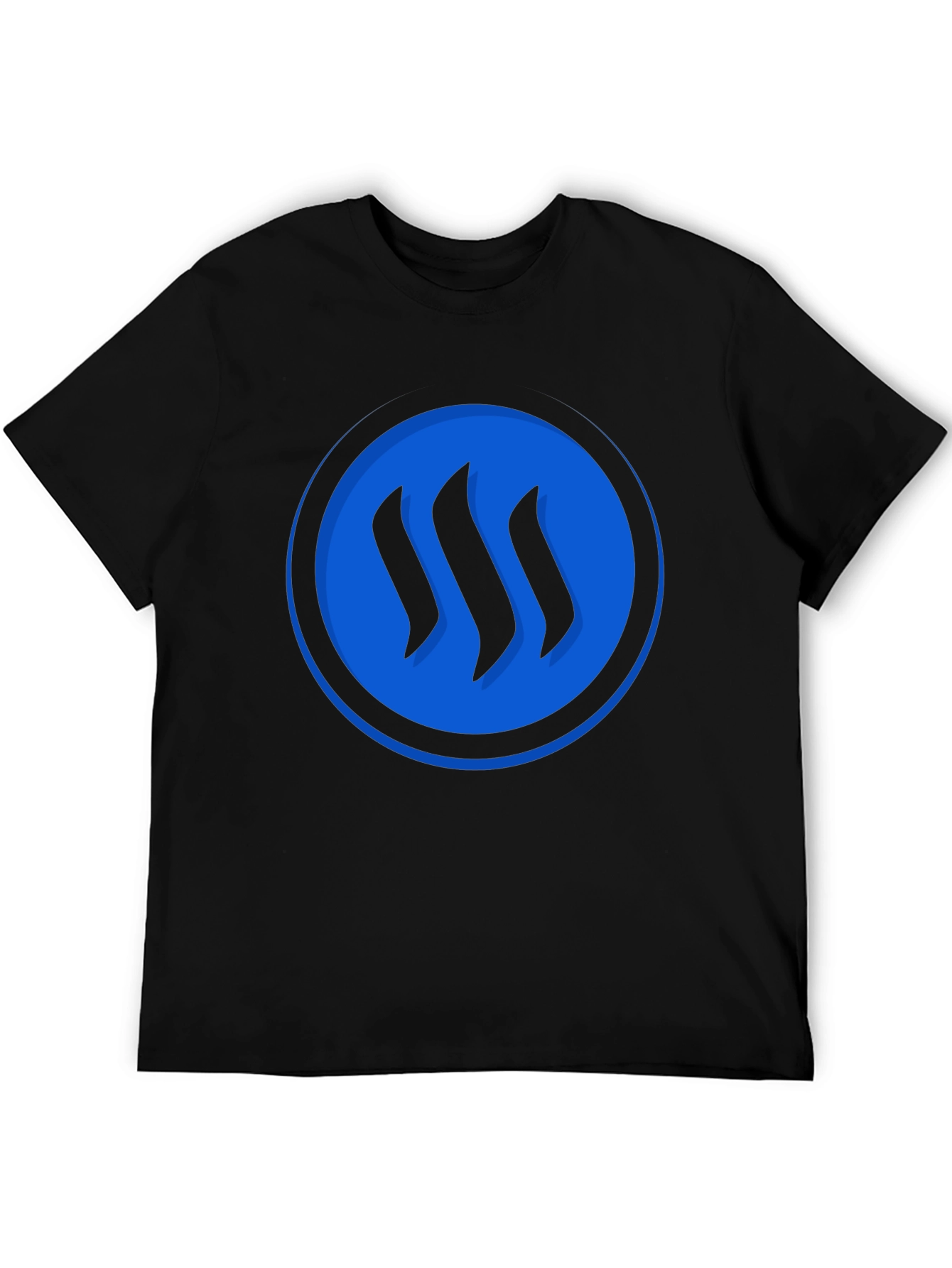 Blue Circle Graphic Black T-Shirt