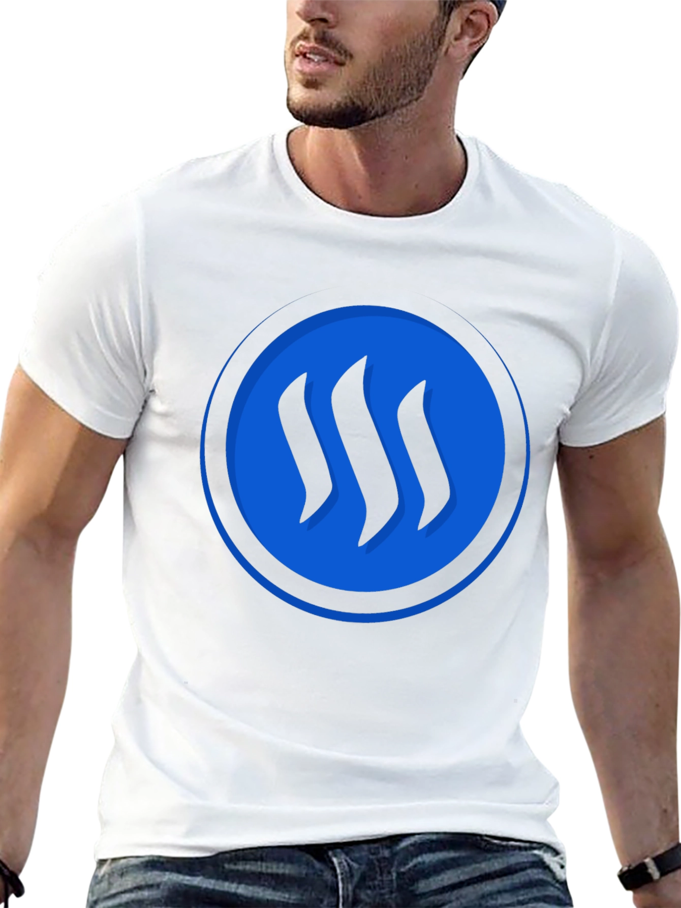 Blue Circle Graphic Black T-Shirt