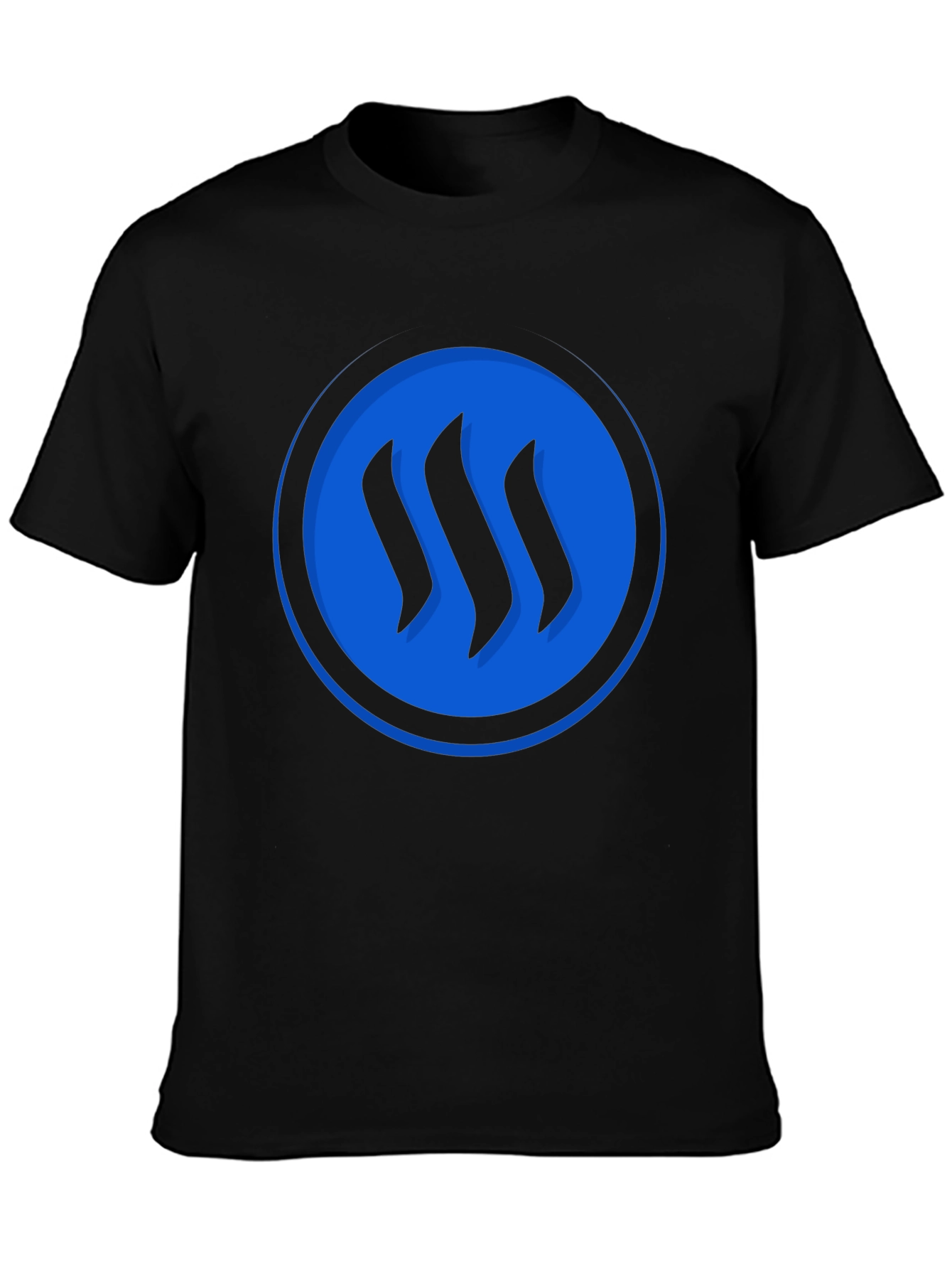 Blue Circle Graphic Black T-Shirt