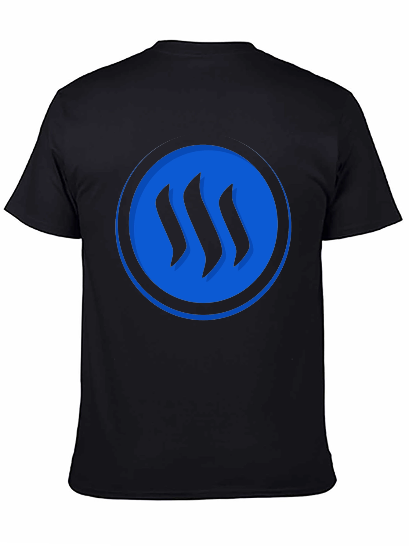 Blue Circle Graphic Black T-Shirt