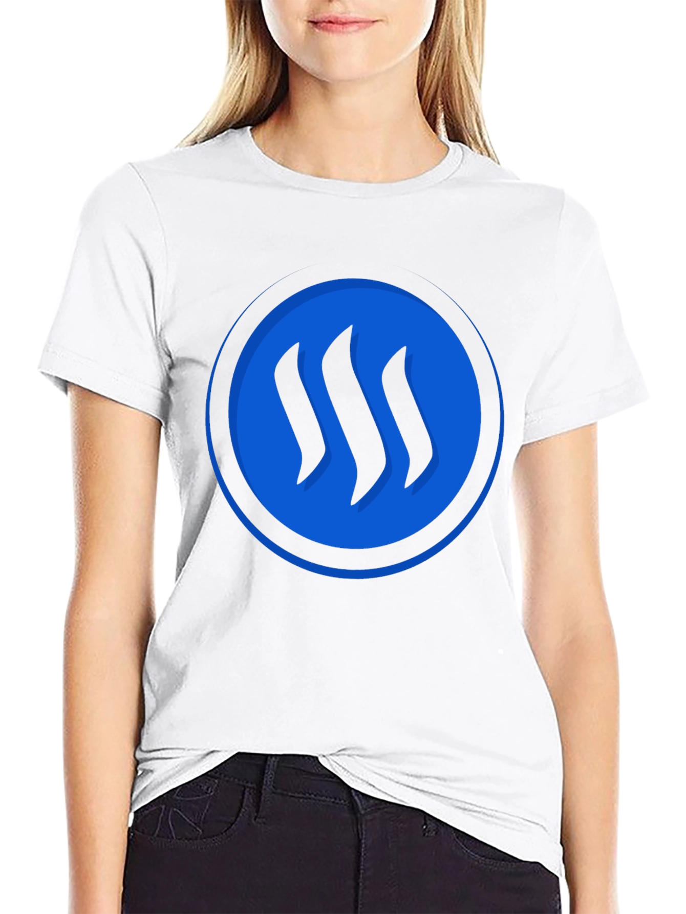 Blue Circle Graphic Black T-Shirt