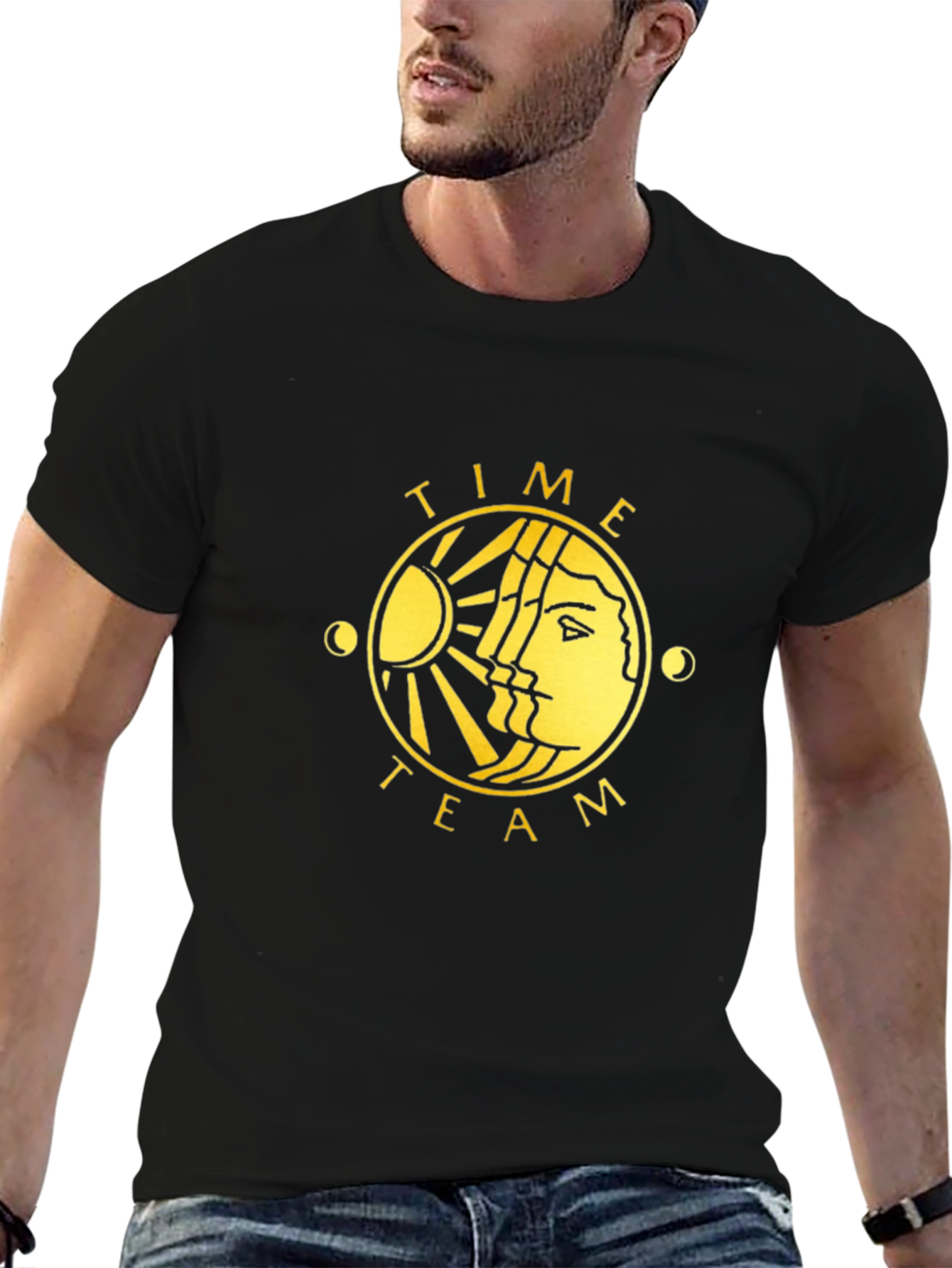 Time Team Graphic T-Shirt - Black Cotton Tee