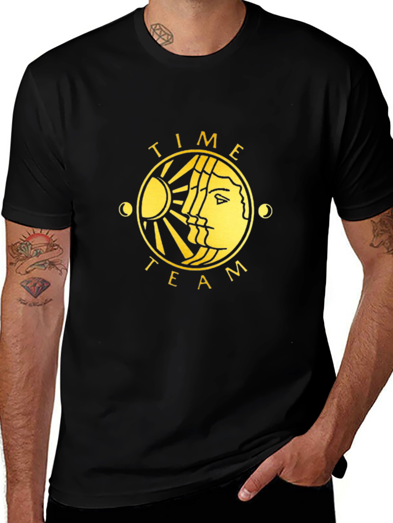 Time Team Graphic T-Shirt - Black Cotton Tee