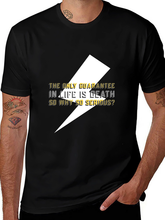 Edgy Graphic Tee - The Only Guarantee is Death Black T-Shirt
