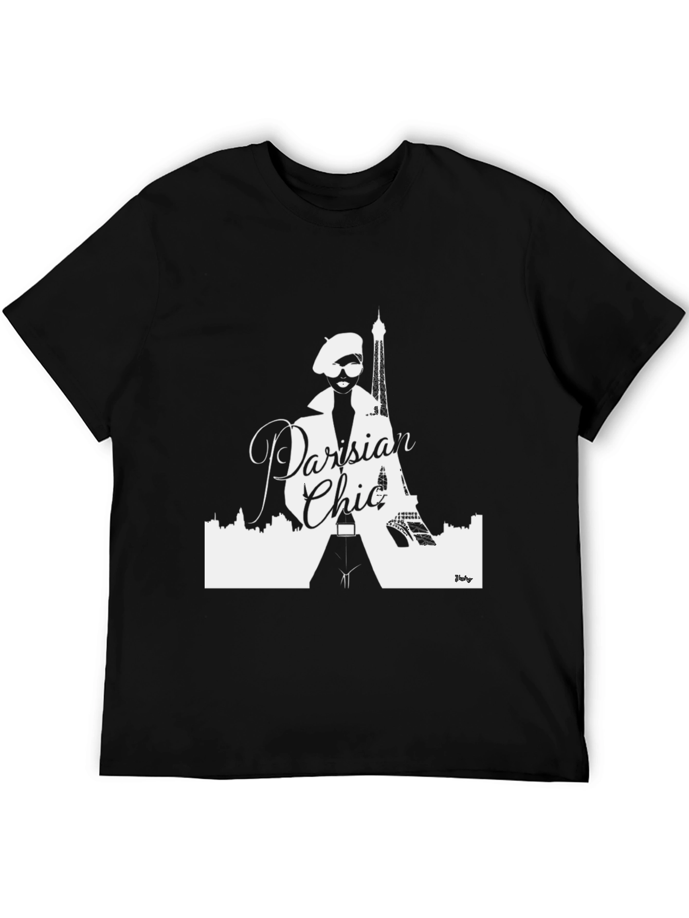 Parisian Chic Graphic T-Shirt - Stylish Black Tee