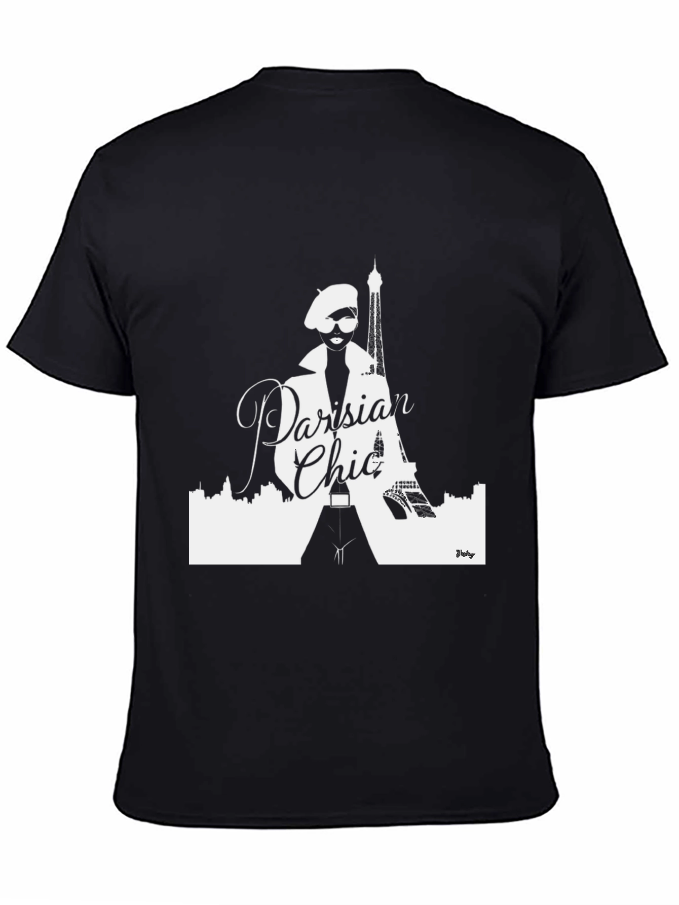 Parisian Chic Graphic T-Shirt - Stylish Black Tee