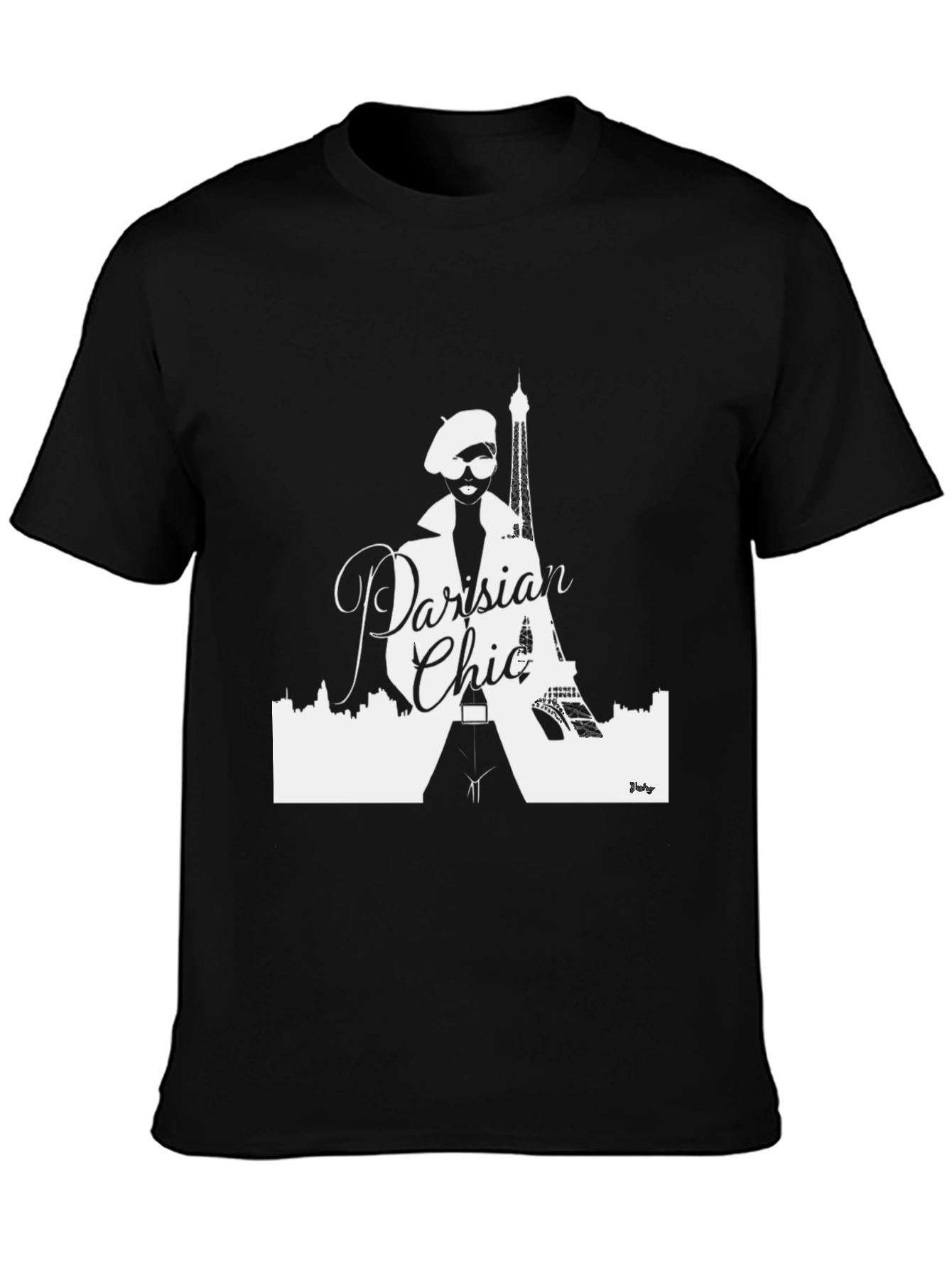 Parisian Chic Graphic T-Shirt - Stylish Black Tee
