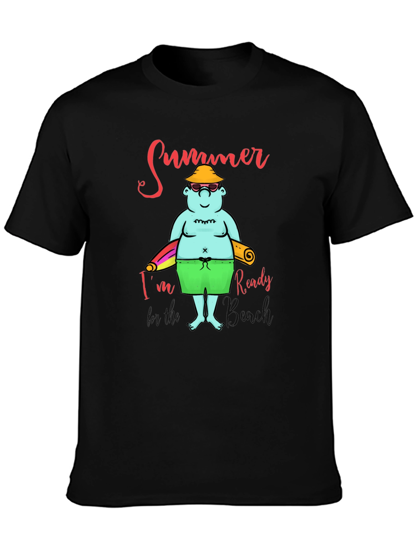 Summer Ready Cartoon T-Shirt - Black Cotton Blend Tee