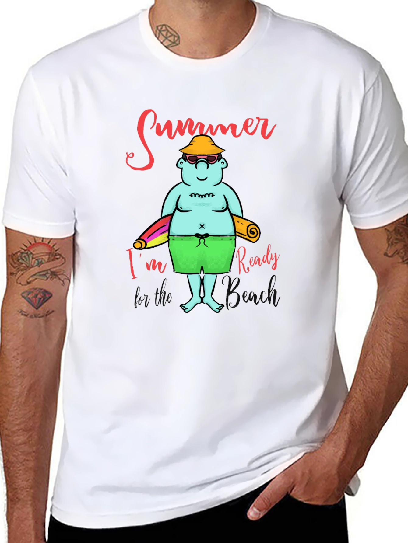 Summer Ready Cartoon T-Shirt - Black Cotton Blend Tee