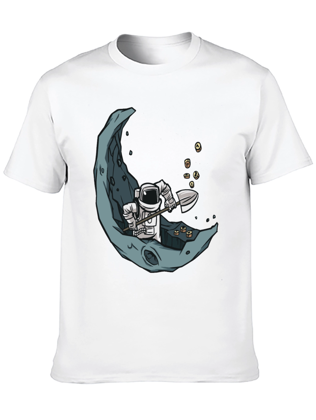 Astronaut Moon Mining Graphic Tee - Black