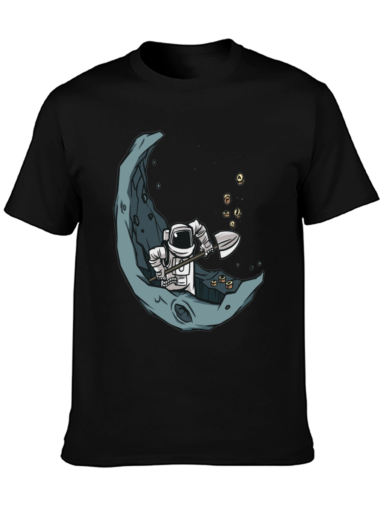 Astronaut Moon Mining Graphic Tee - Black