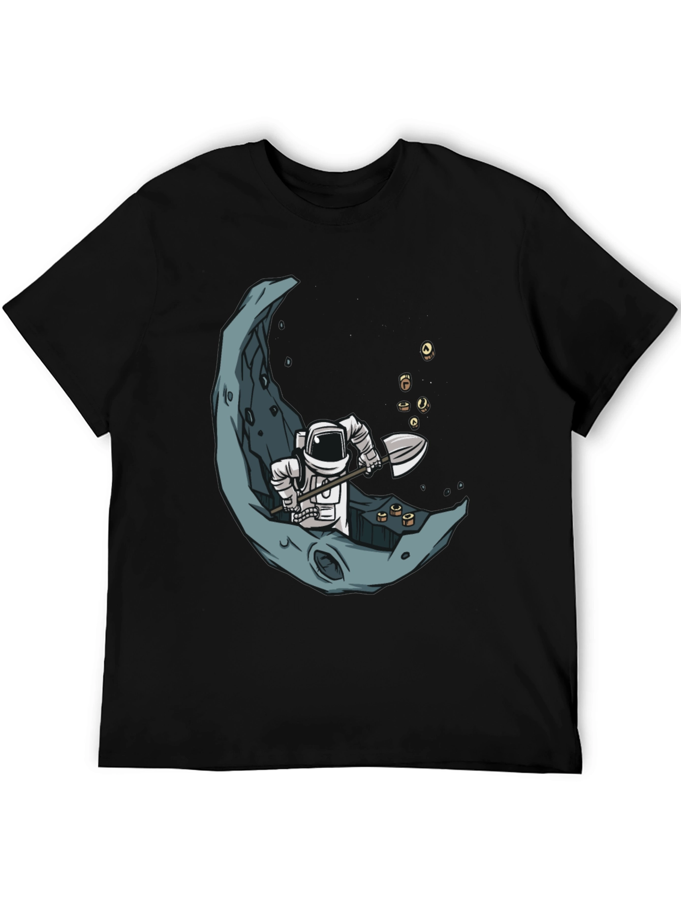 Astronaut Moon Mining Graphic Tee - Black