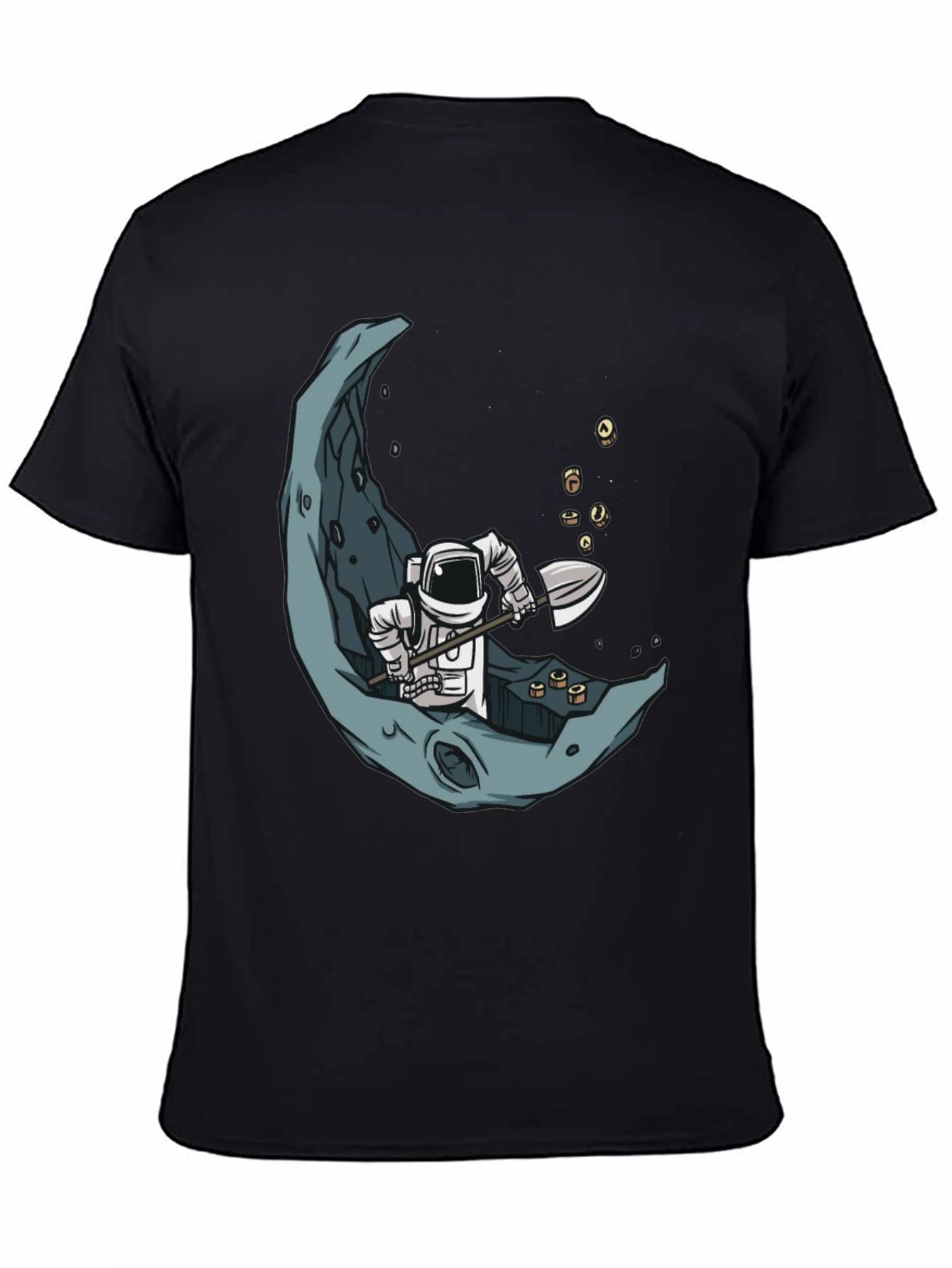 Astronaut Moon Mining Graphic Tee - Black
