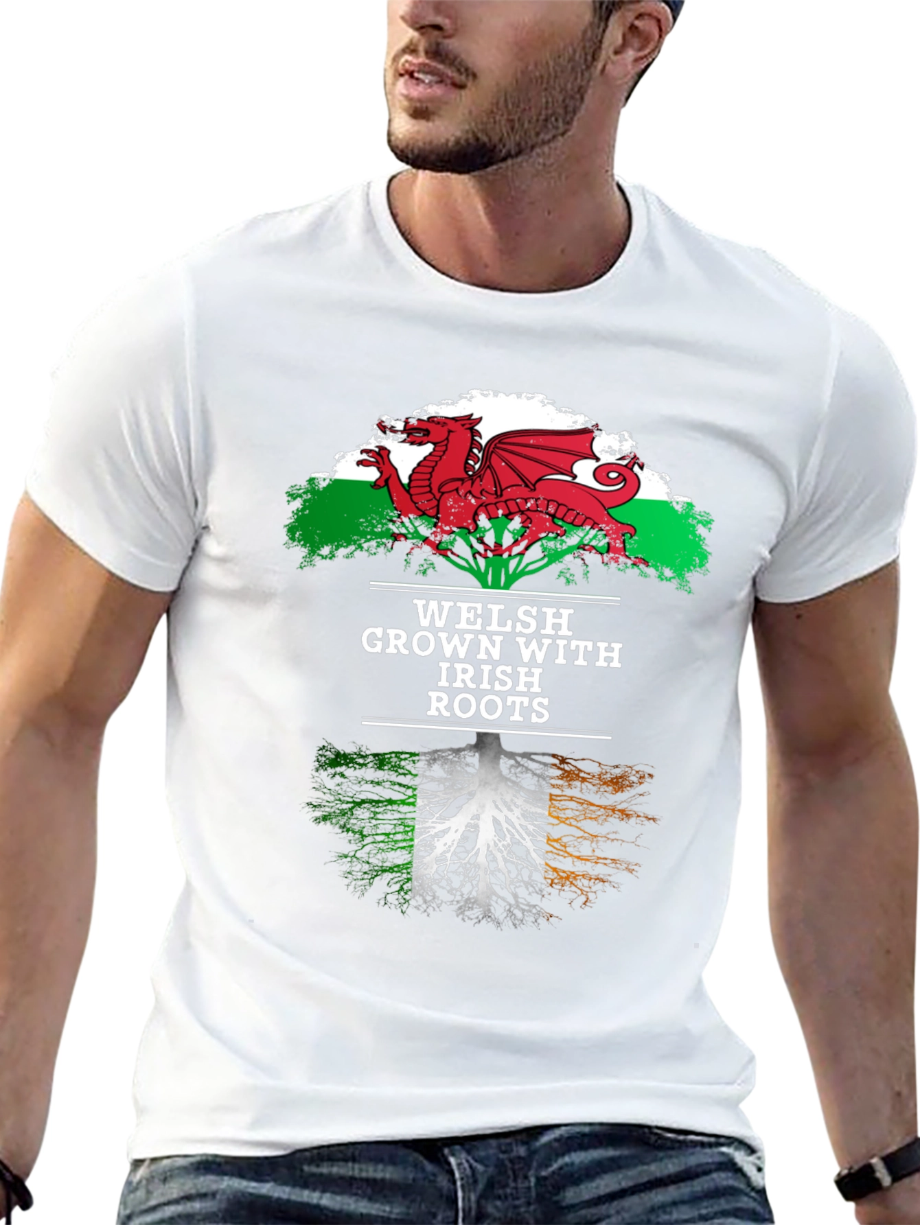 Welsh Grown with Irish Roots Graphic T-Shirt
