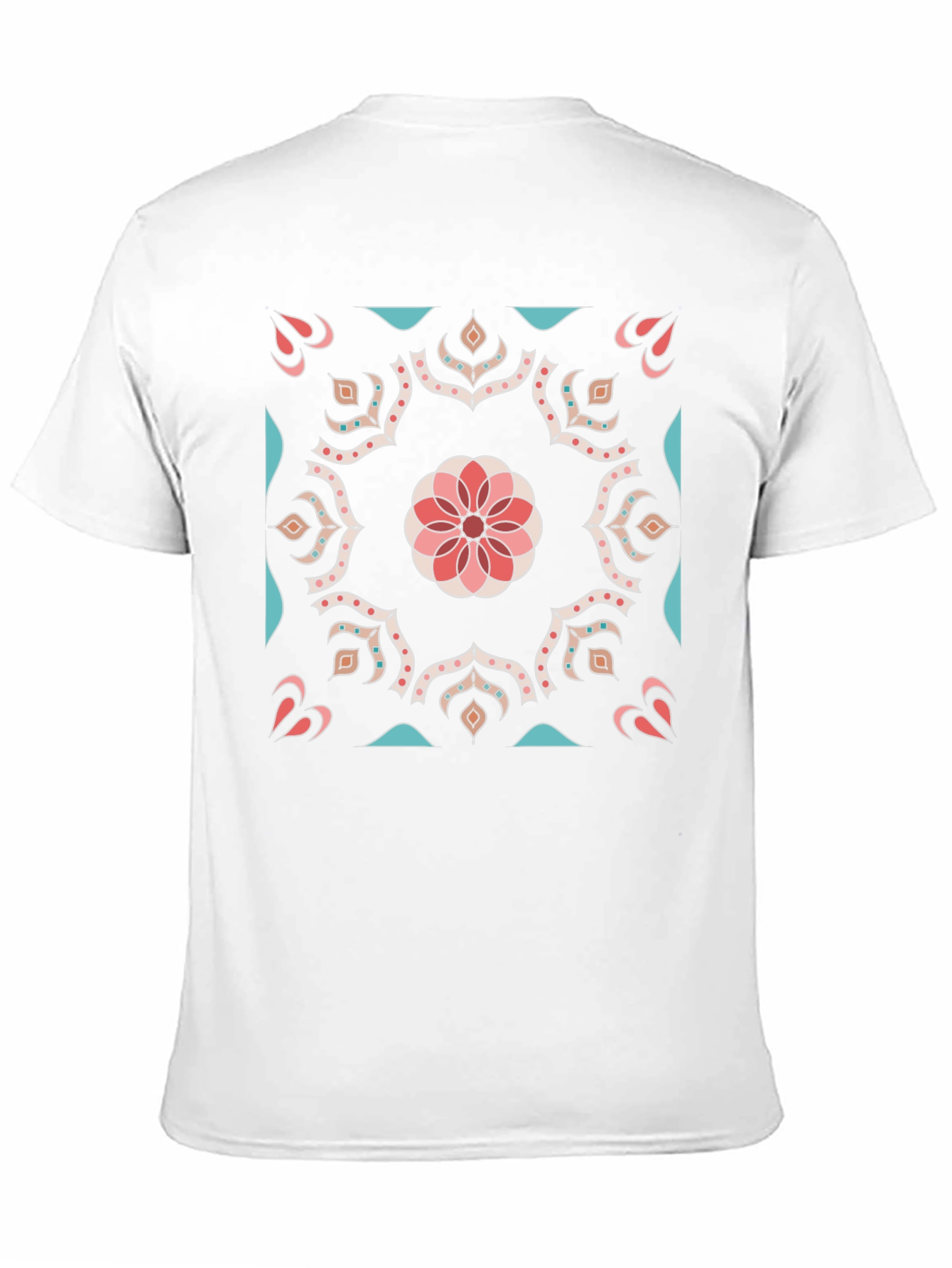 Floral Mandala Graphic Print Black Tee Shirt