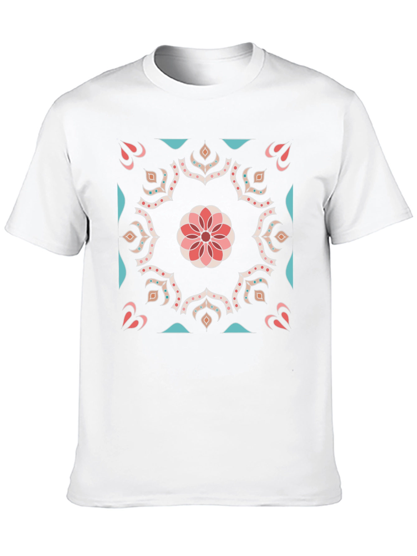 Floral Mandala Graphic Print Black Tee Shirt