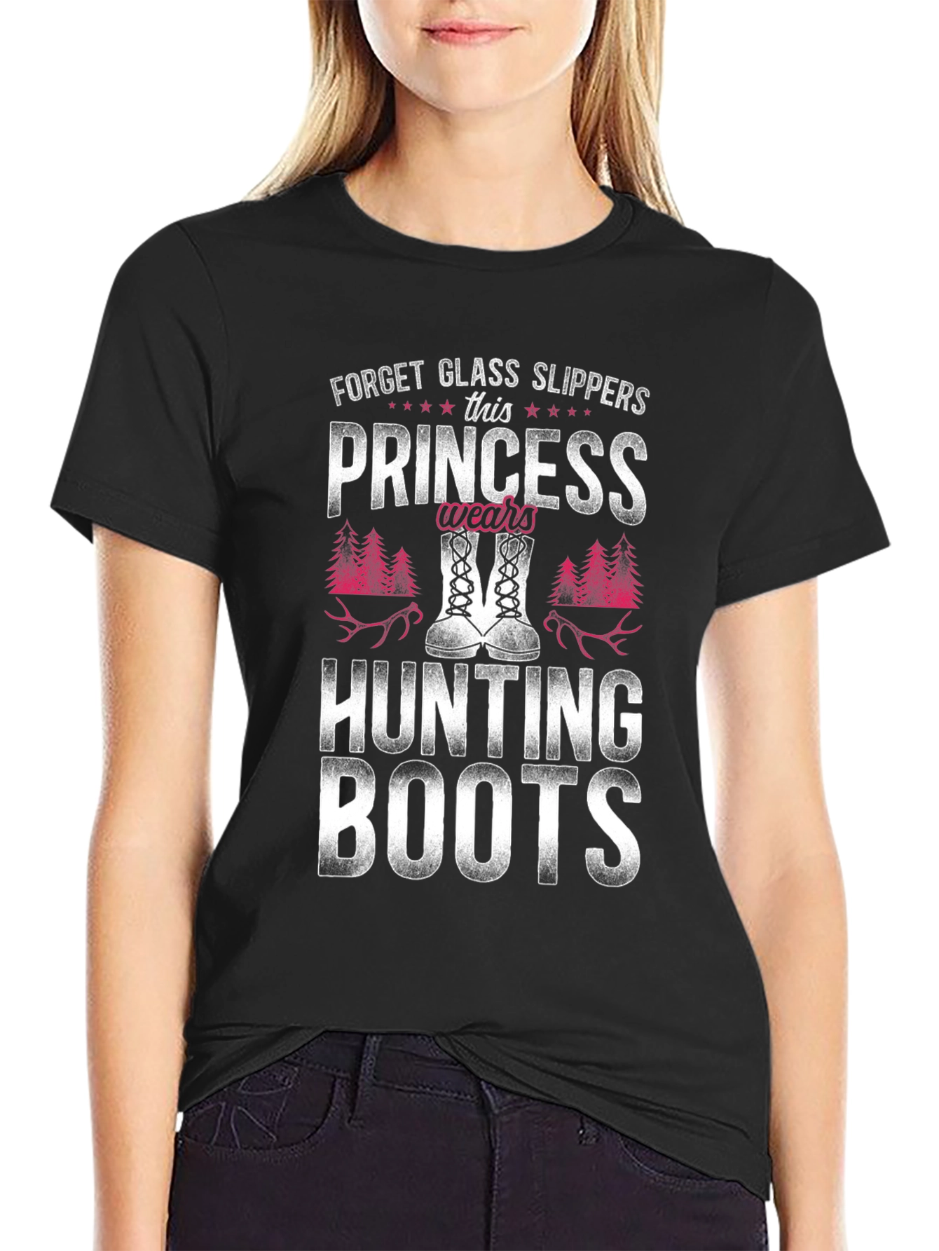 Princess Wears Hunting Boots Graphic T-Shirt