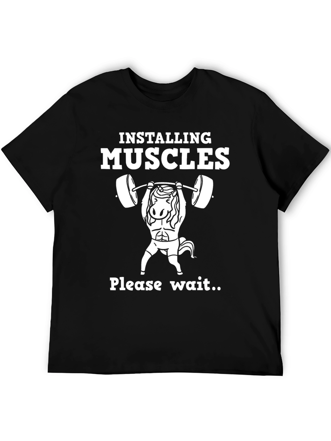 Installing Muscles Black Graphic T-Shirt