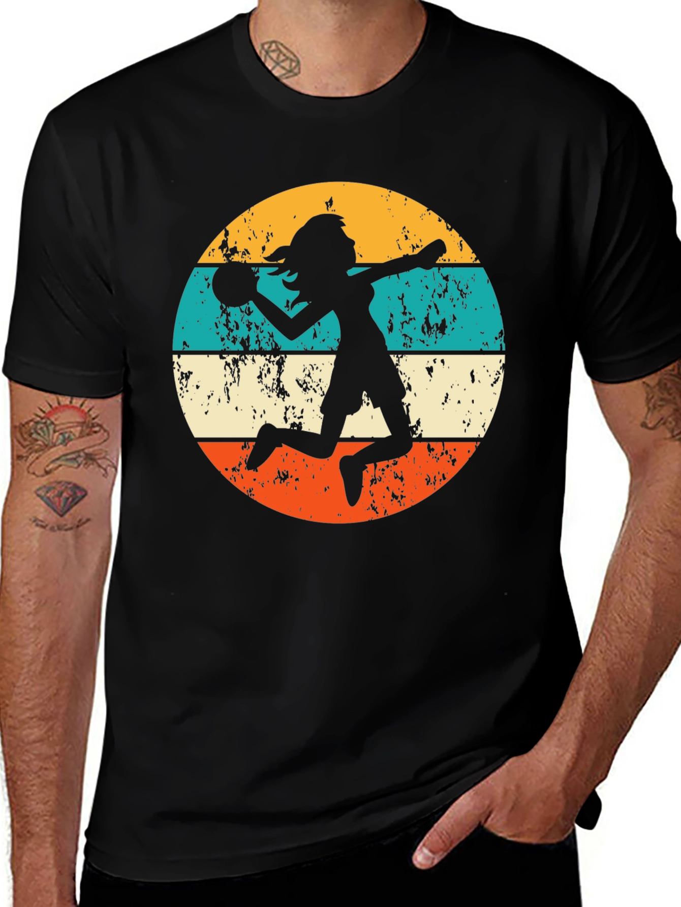 Retro Volleyball Player Graphic Tee