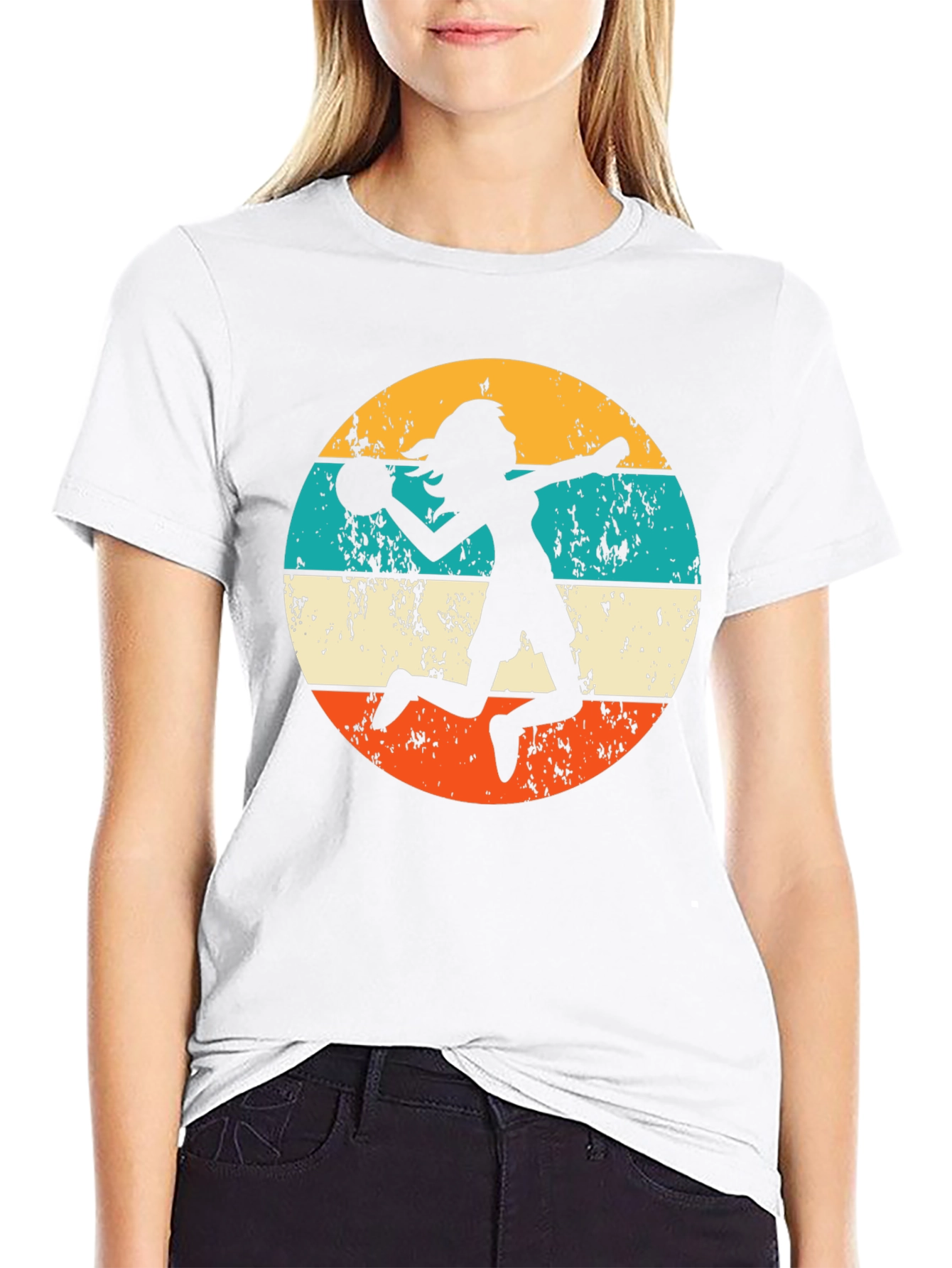 Retro Volleyball Player Graphic Tee