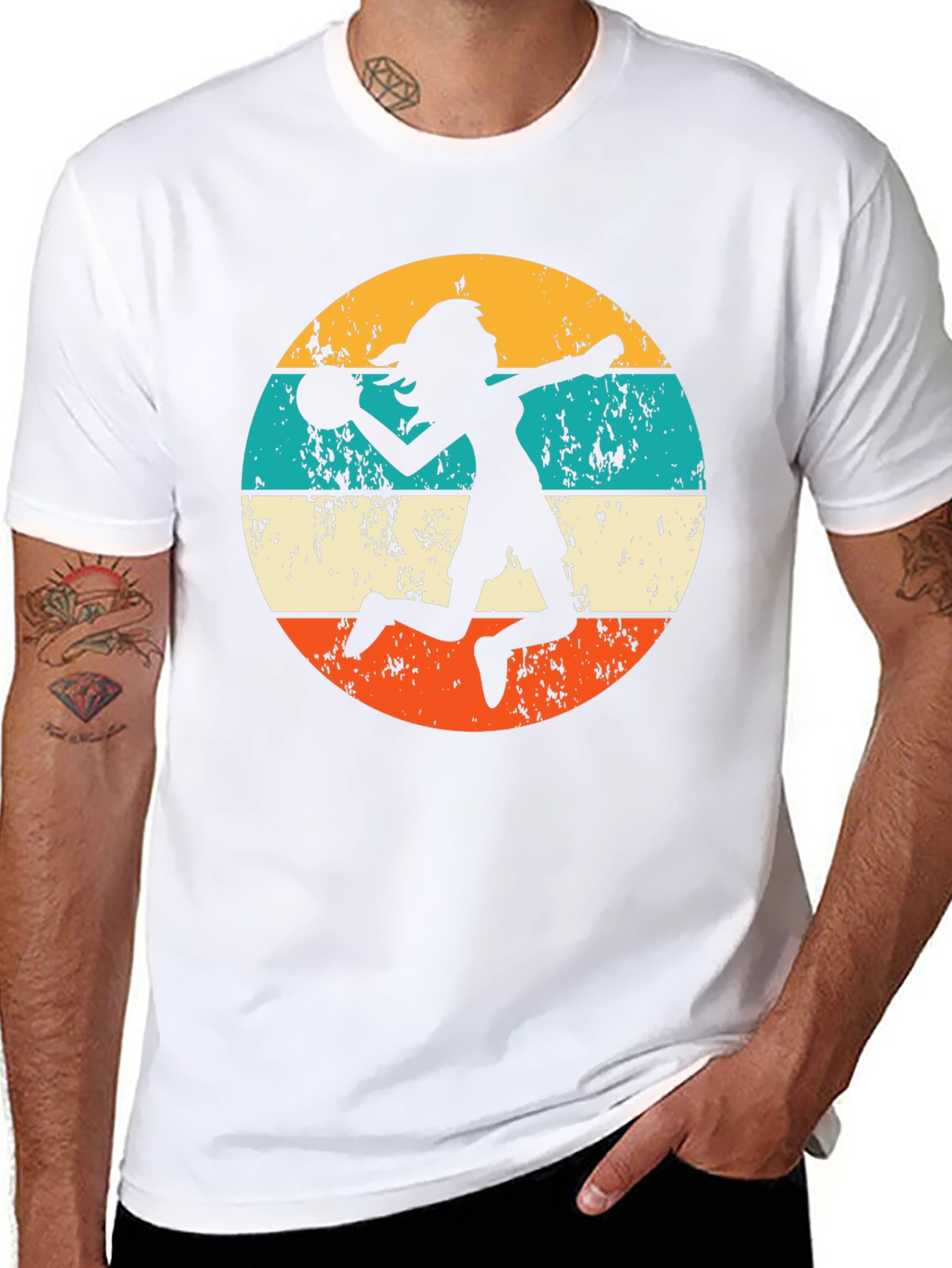 Retro Volleyball Player Graphic Tee