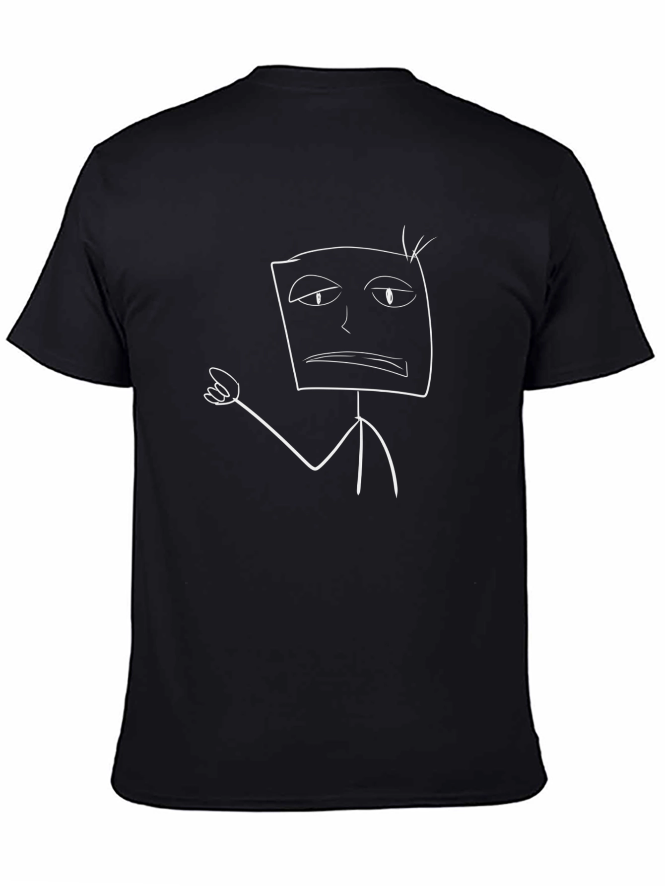 Funny Stick Figure Graphic Tee - Black Cotton T-Shirt
