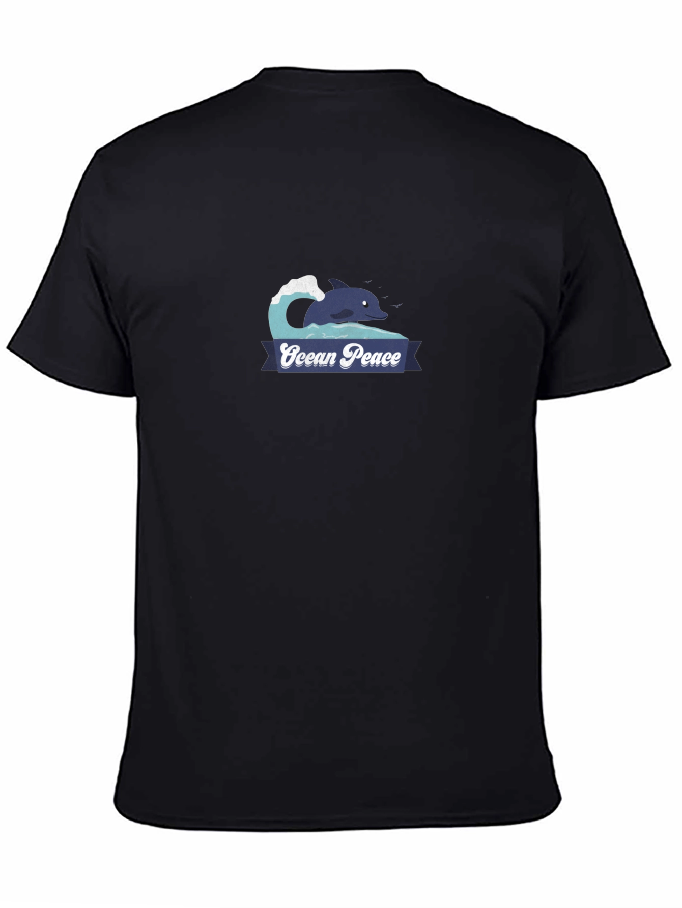 Ocean Peace Dolphin Graphic Tee - Black