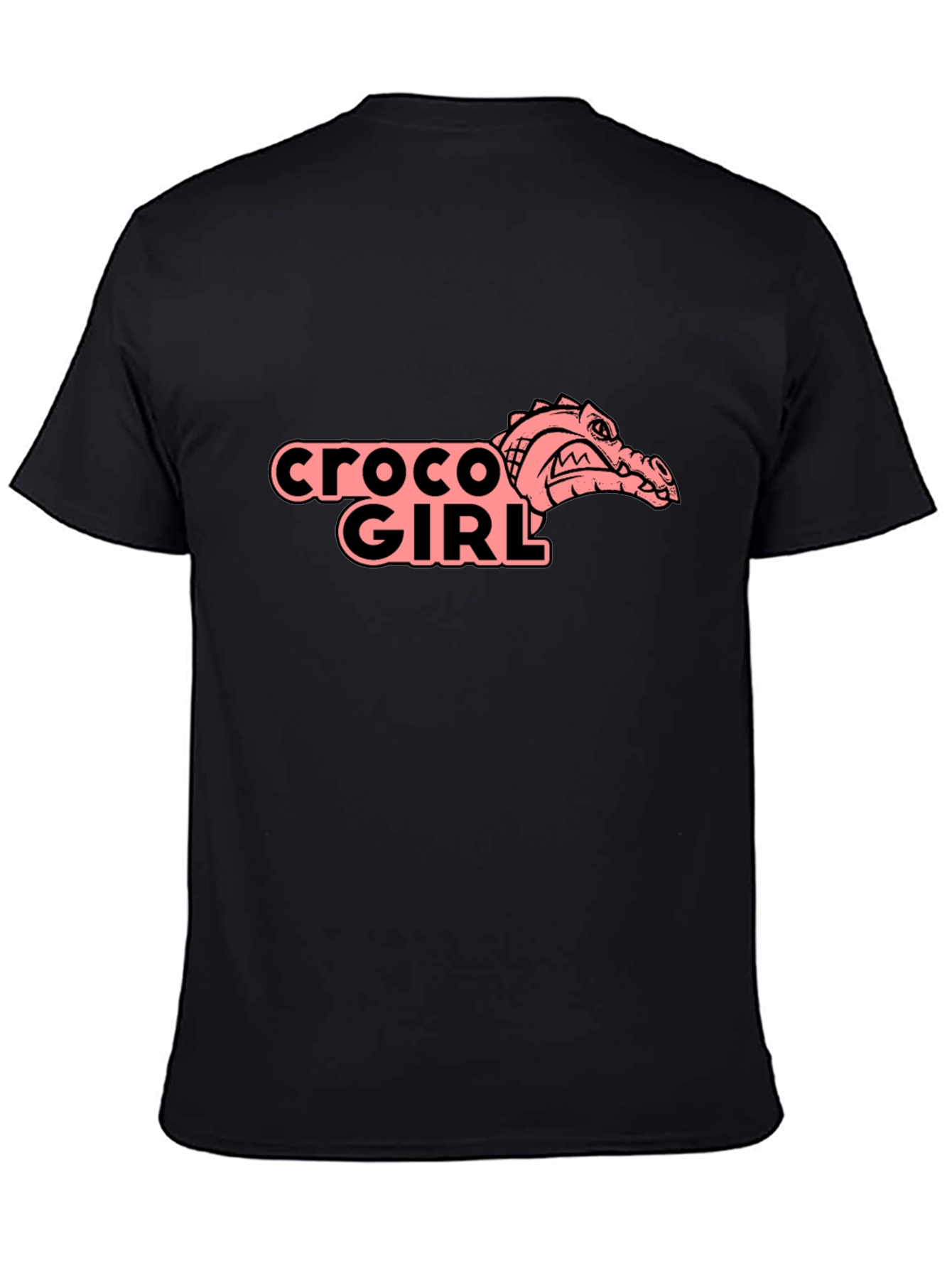 Croco Girl Graphic Tee - Black Cotton T-Shirt